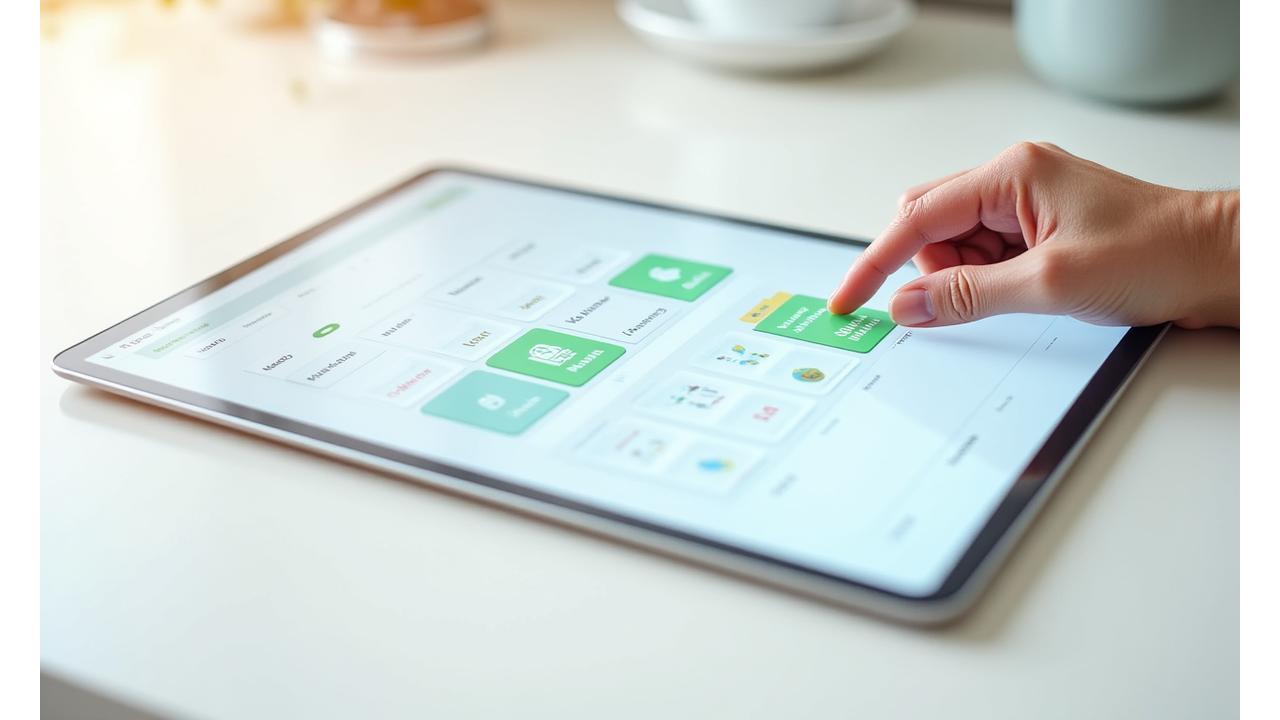 Interfejs konstruktora programu z komponentami do przeciągania i upuszczania